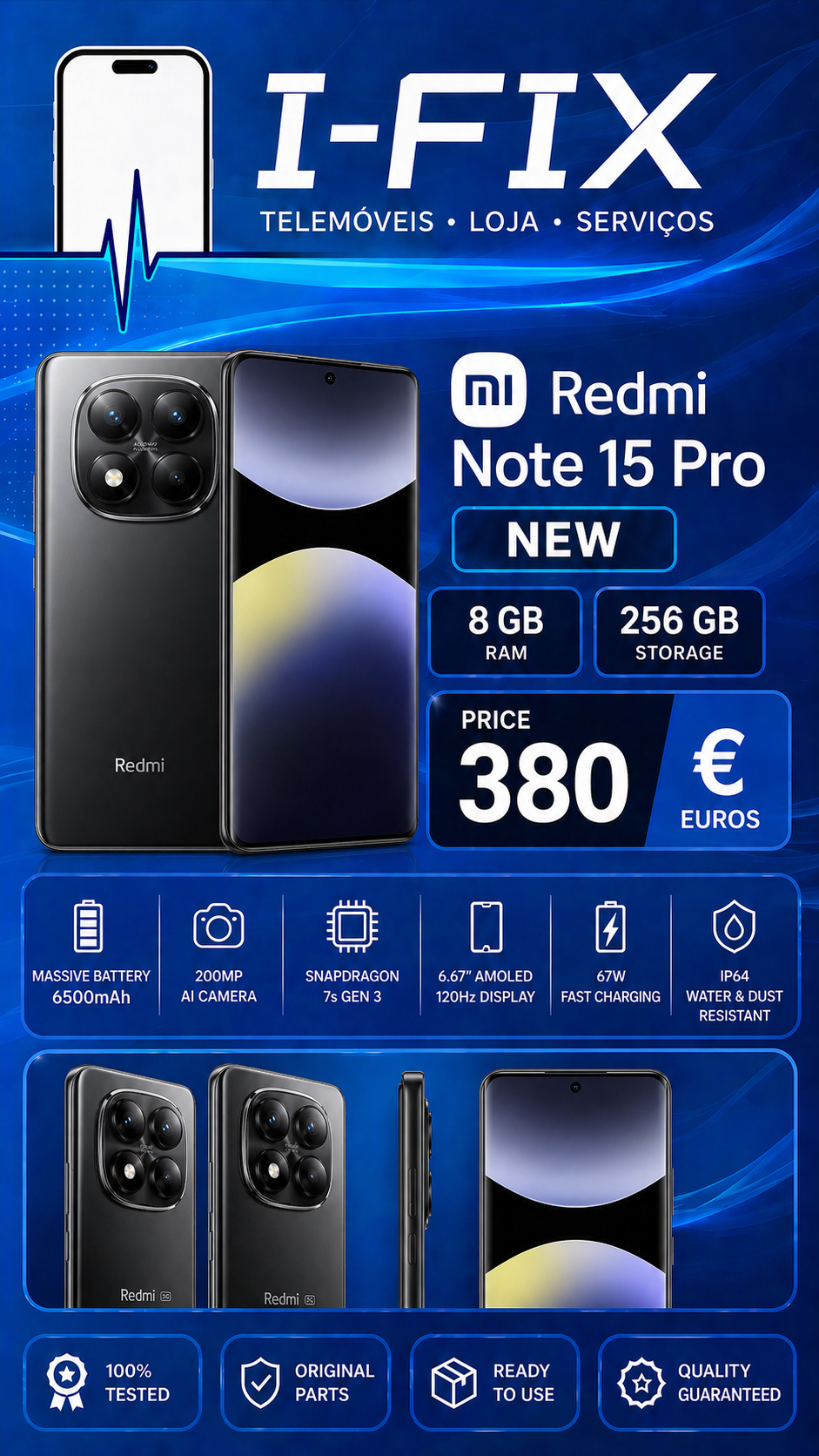 Redmi Xiaomi Note 15 Pro - 8/256GB - (Novo)