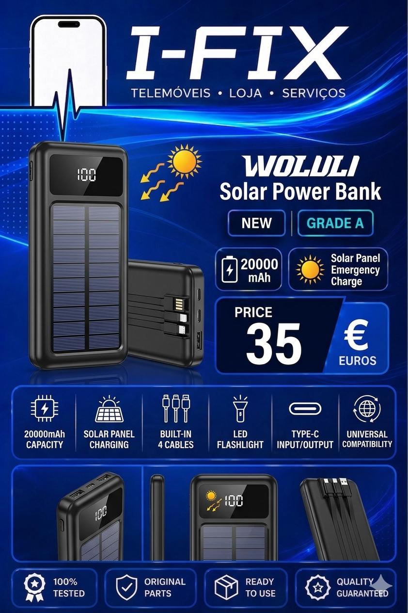WOLULI Solar Power Bank (20000mAh)